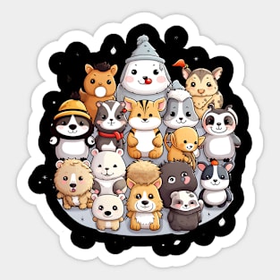 Dogs enjoy happy new year Sticker